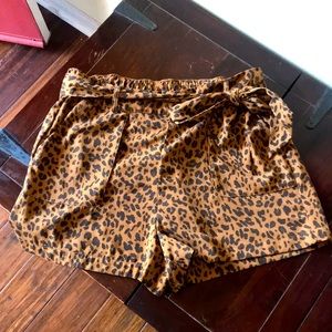 cheetah Print high waist elastic shorts